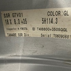 SSR   GTV01   18インチ　8J   +35   PCD114.3 245/50R18   ダンロップ　ビューロVE304   2023年製の画像