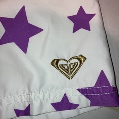 ロキシー ROXY ホワイト・パープル星柄サーフパンツ M　ボードショーツの画像