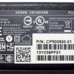 【中古】FUJITSU ノートパソコン-　純正電源ケーブル　FMV-AC332Aの画像