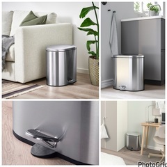 新品　Ikea イケア　STABBEN スタッベン ペダル式ゴミ箱, ステンレススチール, 20 lの画像