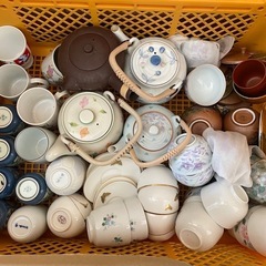 茶器セット 急須1 ミニ湯のみ4 陶器の茶こし付き はさみ焼 茶器