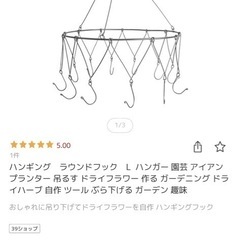 ハンギング　ラウンドフック　L  ハンガー 園芸 アイアン プランター 吊るす ドライフラワー 作る ガーデニング ドライハーブ 自作 ツール ぶら下げる ガーデン 趣味の画像