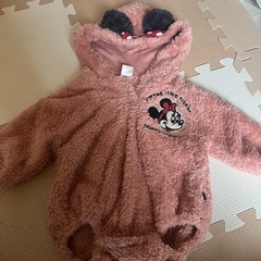 ミニーちゃん　もこもこロンパース　70