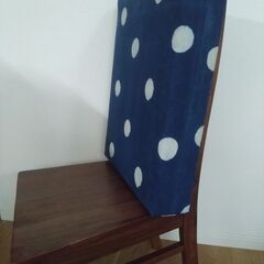 座布団　クッション硬め　手作りカバーブロックプリント水玉〔42cm×53cm・厚み10cm〕の画像