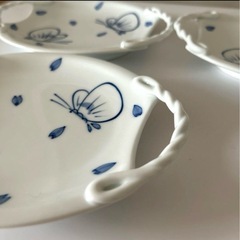 有田焼 掛ノ谷窯 蝶々 花 絵皿 プレートの画像