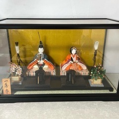 雛人形 (親王飾り)木目込み　一秀作　ケース入り