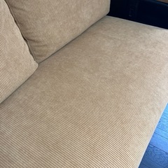 ニトリ　コーデュロイ　ソファ　オットマンの画像