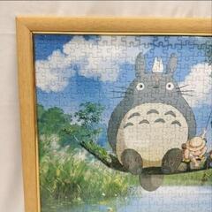 25*30153□完成品☆となりのトトロ 500ピース フレーム付き なに
