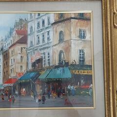値下げ可 川田順 油彩画 F4 油絵 風景画 セーヌ通り 黒田重太郎の画像