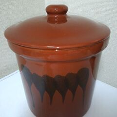 美品　漬物容器 切立かめ 2号 3.6L 陶器 ぬか漬け 梅漬け...