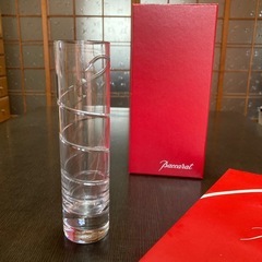 美品】Baccarat バカラスパイラルフラワーベースクリスタル製の