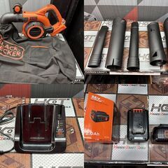 値下げしました！【中古】ブラックアンドデッカー BLACK+DECKER GWC36N ブロワー バッテリ×2・充電器付きの画像