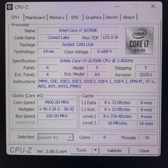 intel corei7-10700K ASRock マザボZ490M Pro4
の画像