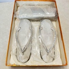 和装小物　バッグ　草履 セット シルバー シンプル フォーマルの画像