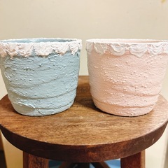 ✨SALE✨No.53リメイク鉢植木鉢ハンドメイド2個セットの画像
