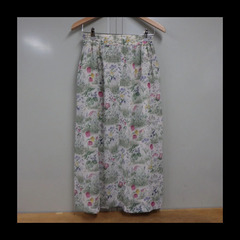 花柄 シック スカート バラ色の暮し イングリッシュガーデン 裏地あり シアー シースルー 総柄 併売の画像