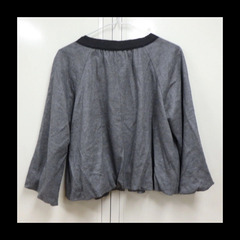 昭和 レトロ ジャケット ショート丈 グレー ぽわん袖 バルーン袖 ブルゾン 表毛100% 裏ポリエステル100% 併売の画像