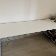 【引き取り限定】【中古】サンワダイレクト シンプルワークデスク 100-DESKF007 幅180cm×奥行60cm×高さ70cm ホワイト参考価格：16,980円の画像