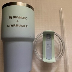 【値下げ】未使用スターバックス3WAYステンレスタンブラーSTANLEYミントグリーングラデーション591mlの画像