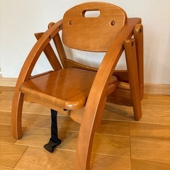 
大和屋　アーチローチェア　折りたたみ木製椅子　ベビーチェアの画像