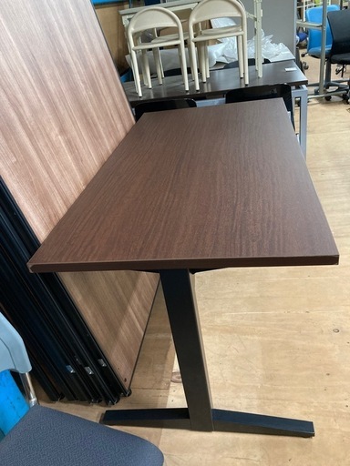 プラス ミーティングテーブル ブラウン 木目 中古