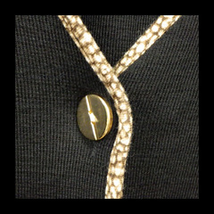 昭和 レトロ カーディガン 黒 金ボタン スリット 併売の画像