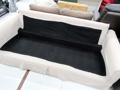 2.5人掛け ソファ ファブリック 幅190×奥行86×高さ79cm ベージュ系 布製 2人掛け 2P 家具 長椅子 ソファー 苫小牧西店