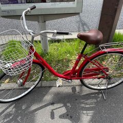 自転車No.226レッドLEDオートライト付き26インチLUNGES