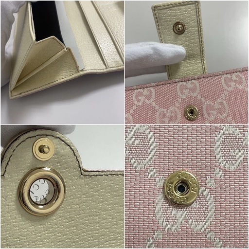 GUCCI GGキャンバス 長財布　ピンク