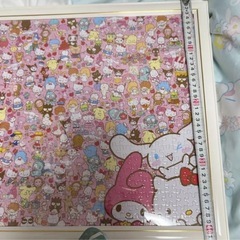 サンリオキャラクターズ パズル 完成品 糊付けしてます 額付きの画像