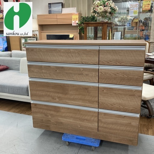 ジモティー限定価格！S088 ⭐ サンコウ 4段ローチェスト 大容量 日本製 幅120cm USED