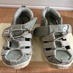 キッズ　ベビー　サンダル　14cm グリーン　petit main プティマインの画像