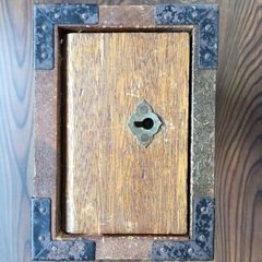 【レトロ雑貨】野村證券　木製貯金箱　※鍵無しの画像