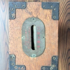 【レトロ雑貨】野村證券　木製貯金箱　※鍵無しの画像