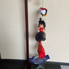 ちりめん製金太郎鯉のぼり　室内用約91㎝の画像