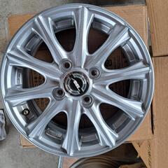 155/65R13 新品オールシーズンタイヤ、中古綺麗なアルミホイールの4本セットの画像