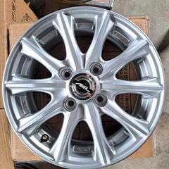 155/65R13 新品オールシーズンタイヤ、中古綺麗なアルミホイールの4本セットの画像