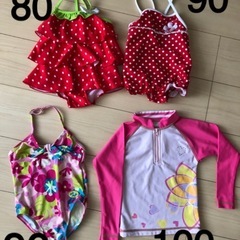 水着　ラッシュガード　女の子　80.90.100size 4点ま...