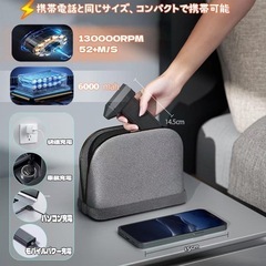 電動エアダスター ブロワー 洗車 強力 大容量 軽量 充電式 大容量バッテリーの画像