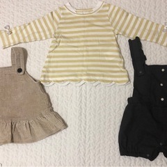 オーバーオール４枚＋トップス１枚の画像
