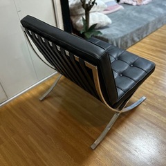バルセロナチェアのみ本革 モダン ブラック 1人掛けソファ ＊オットマンはなし バルセロナチェアのみ本革 モダン ブラック 1人掛けソファ