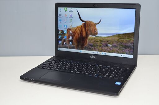 中古ノートパソコン 富士通 AH42/Y Celeron-3855U 爆速SSD256GB メモリー4GB 無線内蔵 Bluetooth WEBカメラ DVDマルチ Win11