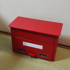 スチール製郵便ポスト(赤)