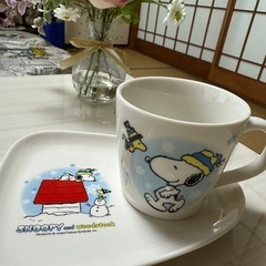 SNOOPY スヌーピーのお皿とカップ ケンタッキーの画像