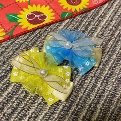 犬 バンダナ スカーフ トリミング 7枚 / ハーネス アクセサリー リボン 花 2つ 計9点 セットの画像