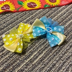 犬 バンダナ スカーフ トリミング 7枚 / ハーネス アクセサリー リボン 花 2つ 計9点 セットの画像