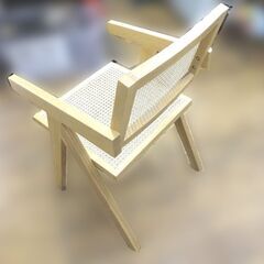 チェア イス アームチェア 編み込み ダイニングチェア 椅子 中古 木製 札幌市 厚別区の画像