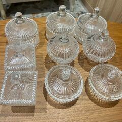 【中古】ガラス製小物入れセットの画像