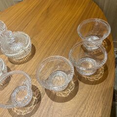 【中古】ガラス製小物入れセット