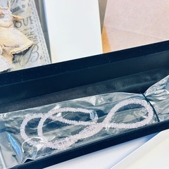 ラッピングフル包装新品未使用！人気人脈恋運運気パワーアップ水晶薄いピンクNOJESSクォーツネックレス⭐︎プレゼント最適！の画像